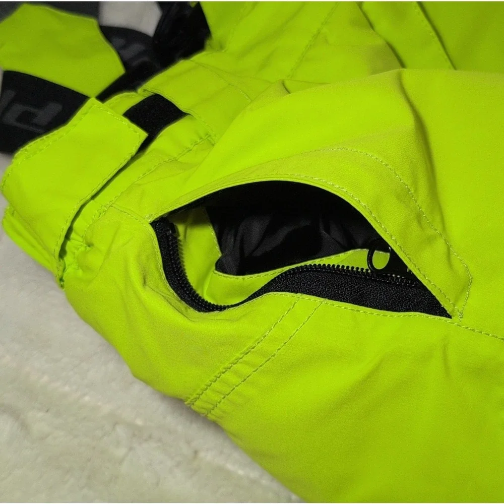 Phibee Kids Snow Bib Pants Yellow Waterproof Lined Size 116/122 Winter Sports